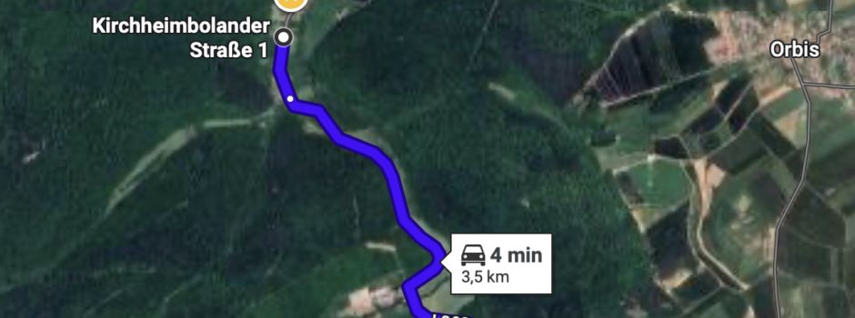 Baustellenampel auf der L 399 bei Oberwiesen