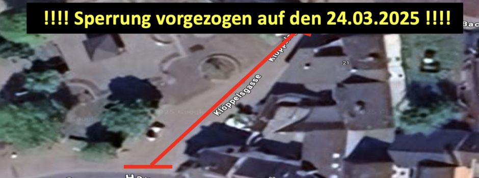 Vorankündigung: Sperrung Teilbereich Klöppelsgasse