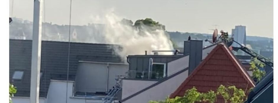 Brand im Neubau – Rauchwolke über Kastel
