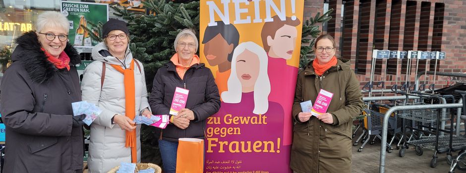 Nein zu Gewalt an Frauen – Infostand am Edeka Cord & Kutsche