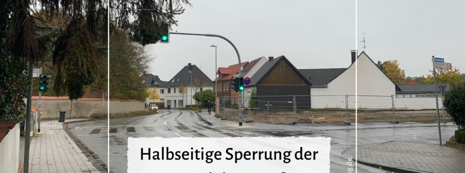 Halbseitige Sperrung der Gütersloher Straße