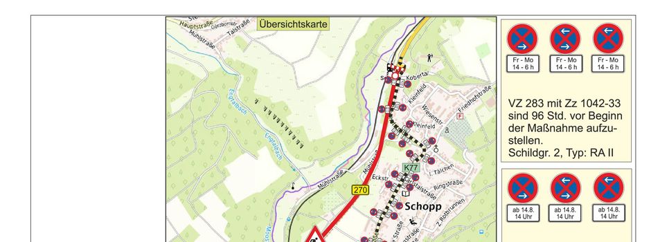 Wichtige Info zu Baumaßnahmen im Bereich der B270 