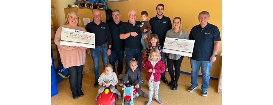 Club 33 "Nur die Hade" Mechtersheim spendet 2000€ für die KiTas in Römerberg