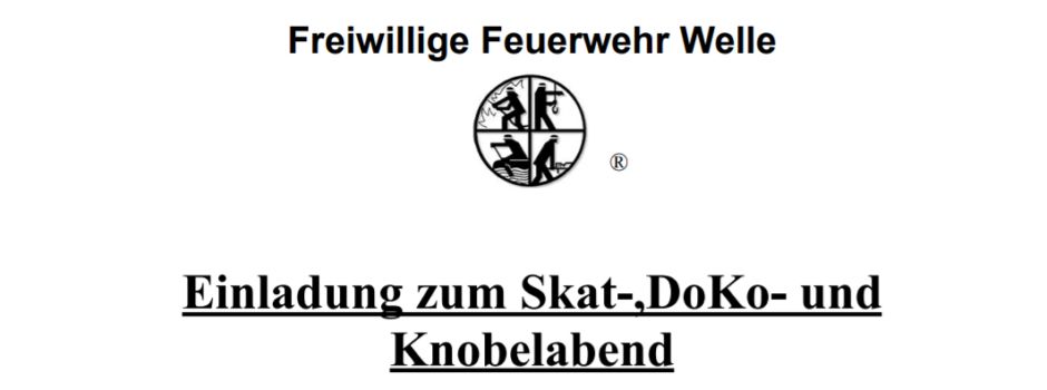 Skat-, Doko- und Knobelabend in Welle