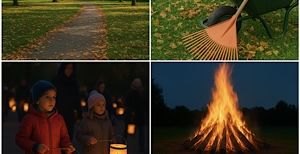 Herbstputz, Martinsumzug und Martinsfeuer in Klein Trebbow