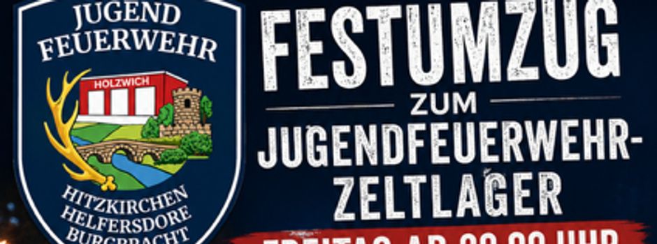 Festumzug zum Jugendfeuerwehrzeltlager