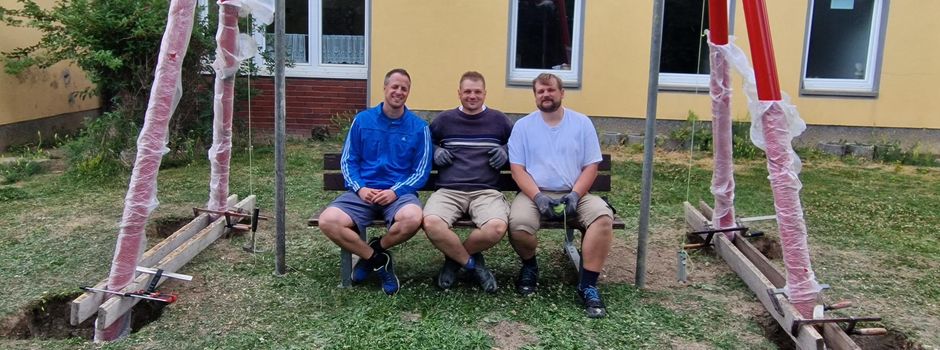 Bau der neuen Nestschaukel für unsere Kinder der Kita Rappelkiste gestartet!