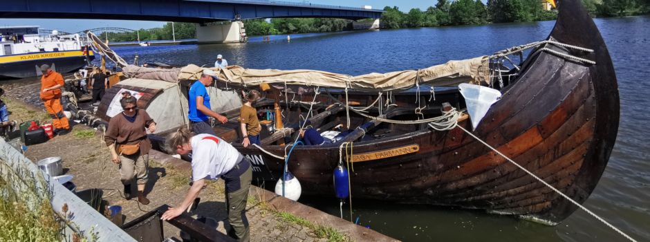Wikingerschiff: Wo genau bei Mainz es jetzt vor Anker liegt