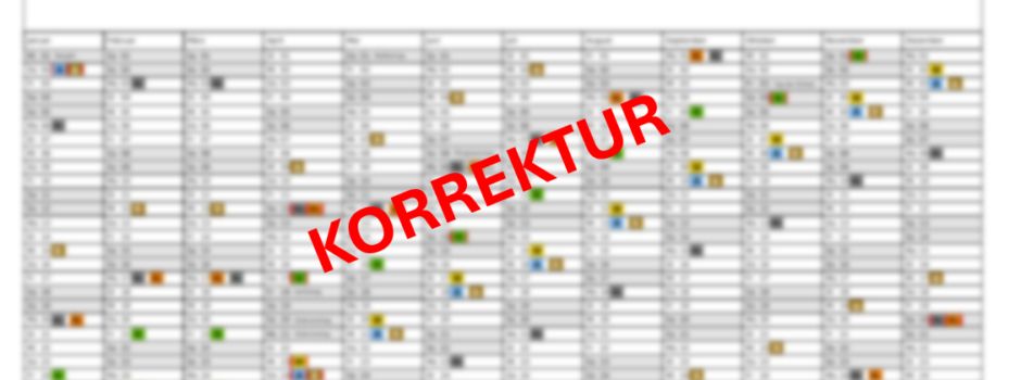 Korrektur im Abfuhrkalender für Welle
