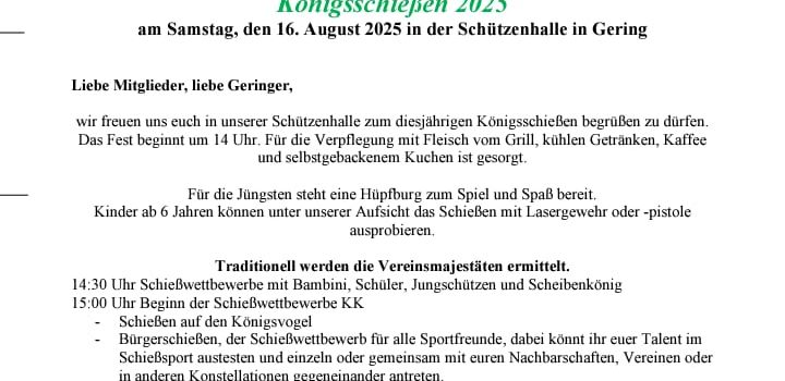 Königsschießen 2025  