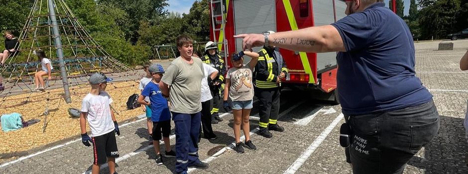 Abschlussübung der Feuerwehr-AG an der Klingbachschule