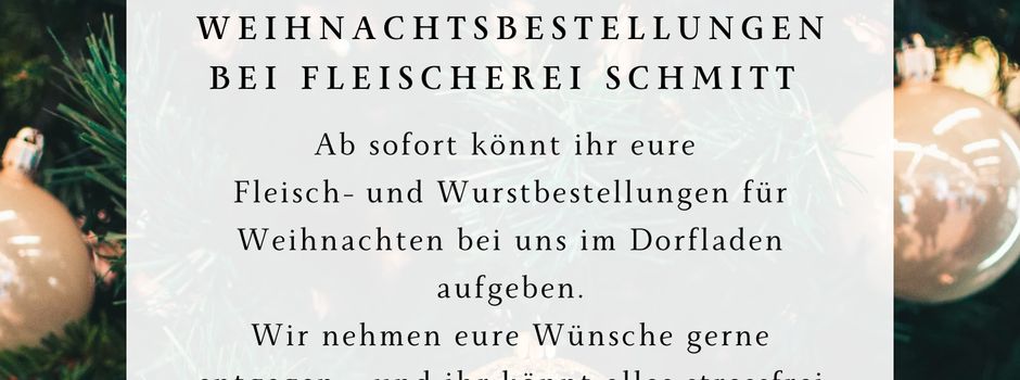 Weihnachtsbestellungen bei der Fleischerei Schmitt
