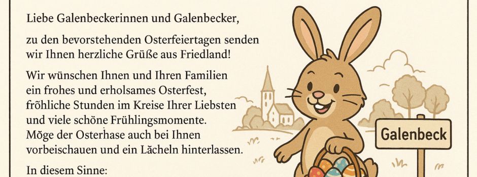 Ostergrüße der Stadtverwaltung Friedland