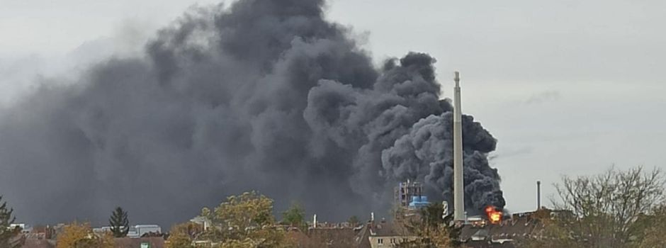 Rauchwolke über der Stadt: Großbrand in Worms