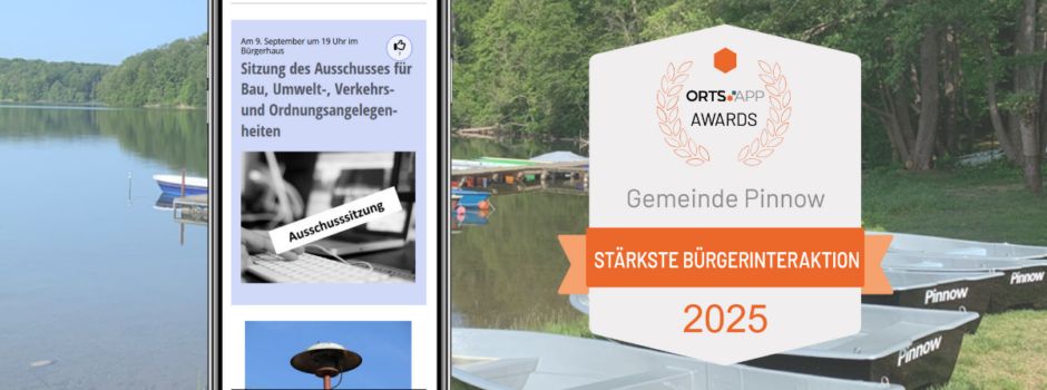 Pinnow gewinnt den Orts.App-Award in der Kategorie Stärkste Bürgerinteraktion