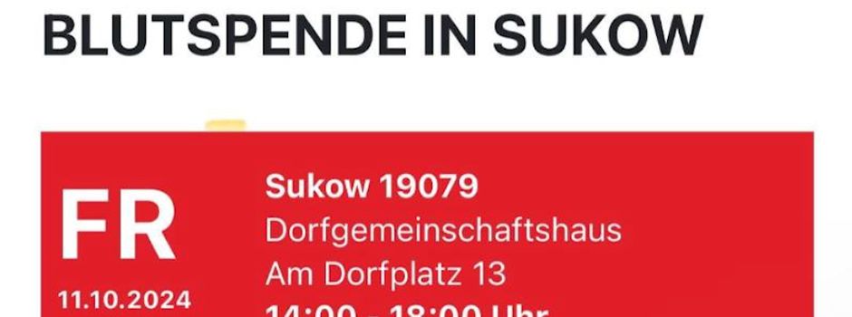 Blutspende in Sukow