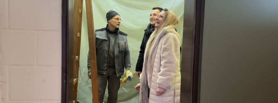 Baumaßnahme der Nordgauhalle nach der Geldautomatensprengung 2023