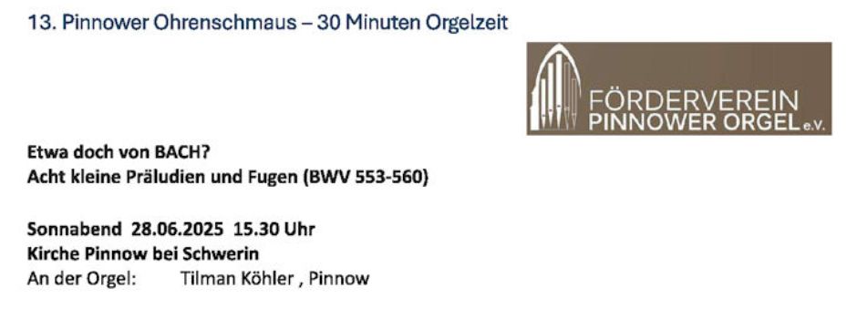 "30 Minuten Orgelzeit“