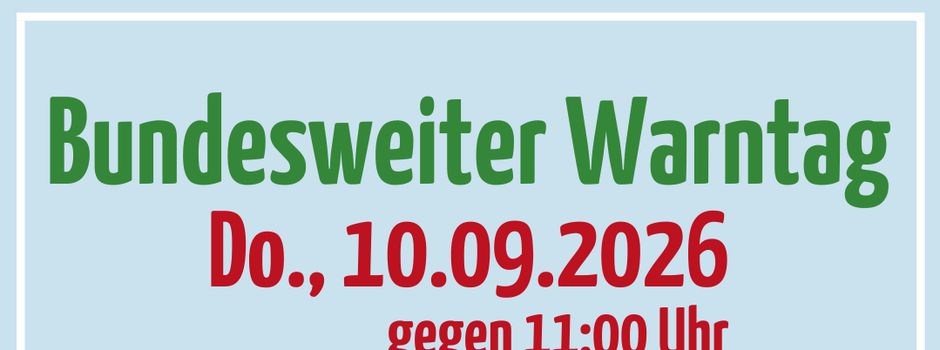 Bundesweiter Warntag 2026 