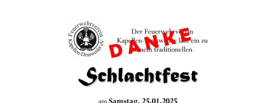 Rückblick Schlachtfest Feuerwehrverein