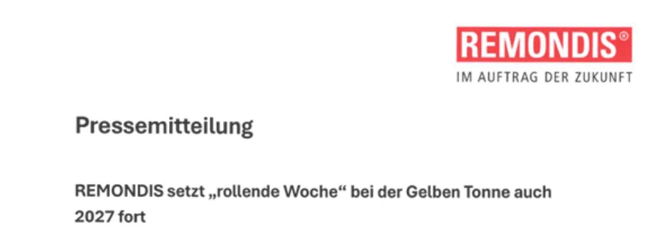 Pressemitteilung REMONDIS