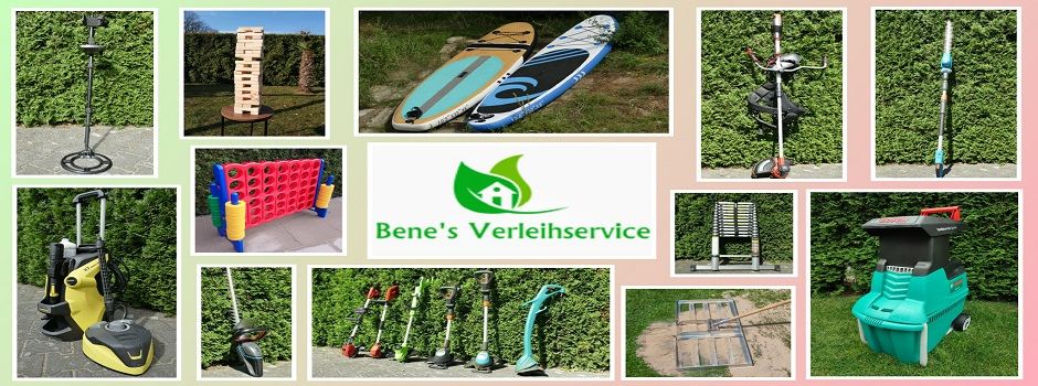 Bene's Verleihservice aus Herzebrock-Clarholz. Gartengeräte und Spiele.