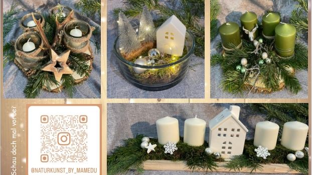Adventskränze & Weihnachtsdeko - NaturKUNST by MaMeDu