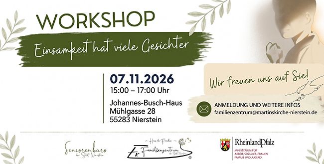 Wege aus der Isolation: Interaktiver Workshop zum Thema Einsamkeit in Nierstein