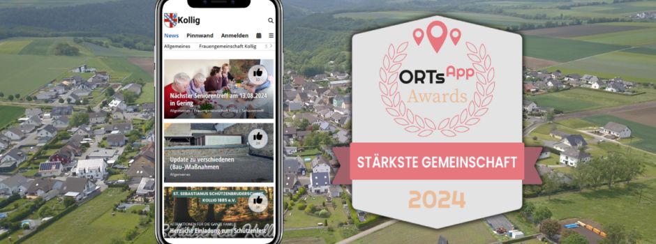 Kollig gewinnt den Orts-App-Award 2024 🥇