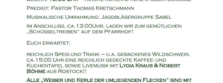 Hubertusmesse am 08.11.2025