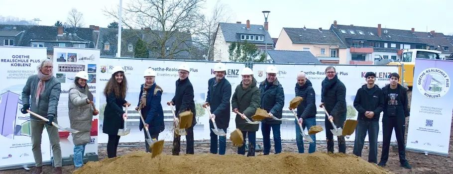 Spatenstich für Erweiterungsbau der Goethe-Realschule plus in Koblenz
