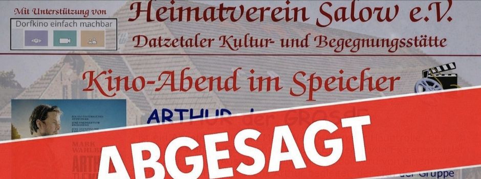 Absage des Kinoabends „ARTHUR der GROSSE“