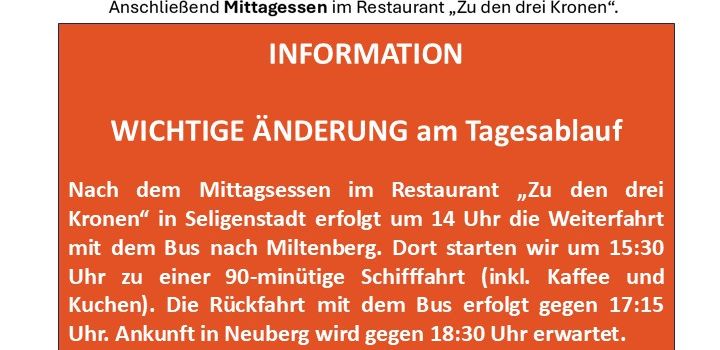 Senioren Bus- und Schifffahrt 10.09.2026