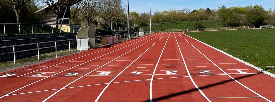 Saulheim investiert in Sport: Tartanbahn der Mühlbachaue modernisiert