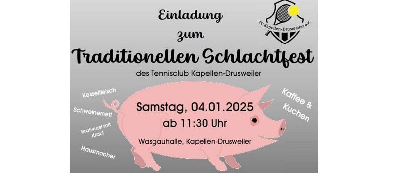 Schlachtfest des Tennisclub Kapellen-Drusweiler am 4. Januar