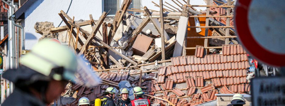 Nach Explosion: Gebäude in Heidesheim eingestürzt