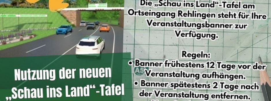 Werbefläche „Schau ins Land“ am Ortseingang Rehlingen – Hinweise zur Nutzung