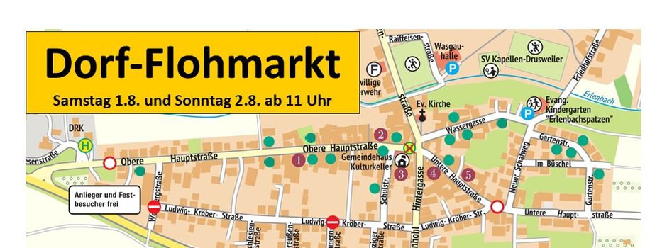 Dorf-Flohmarkt während des Weinfestes am Sa und So