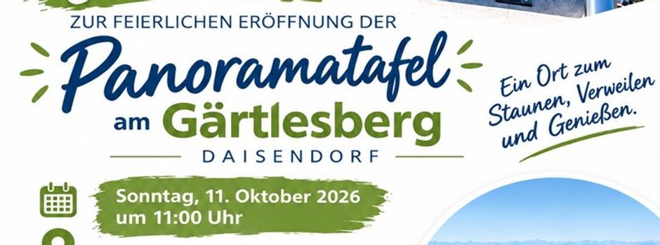 Einladung zur Feierlichen Eröffnung der Panoramatafel am Gärtlesberg