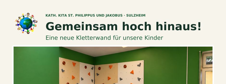 Neue Kletterwand für Kath. KITA Sulzheim - wir brauchen Ihre/Deine Hilfe