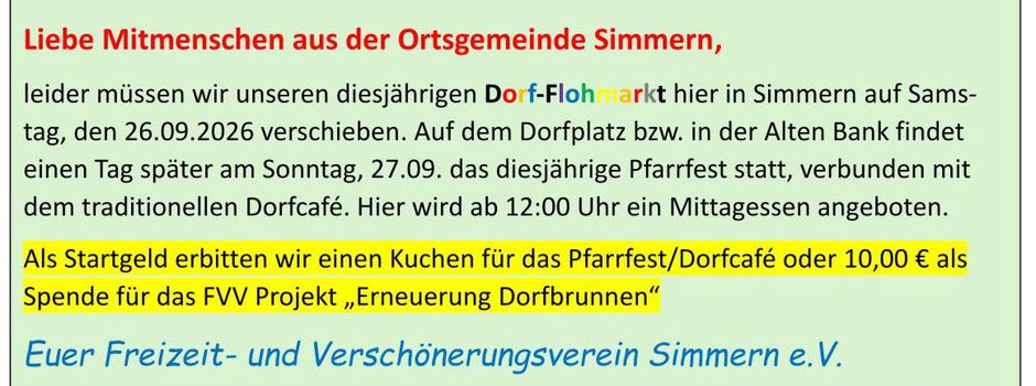 Dorfflohmarkt 2026 - aktuelle NEWS