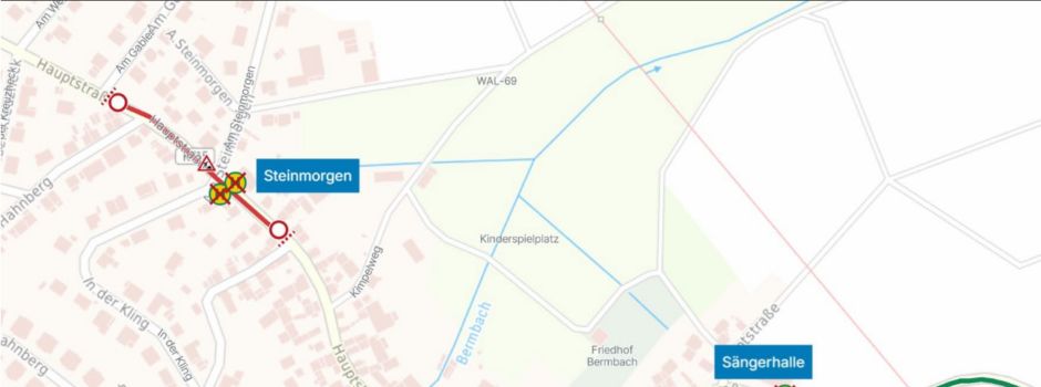 Busumleitung in Bermbach wegen Bauarbeiten