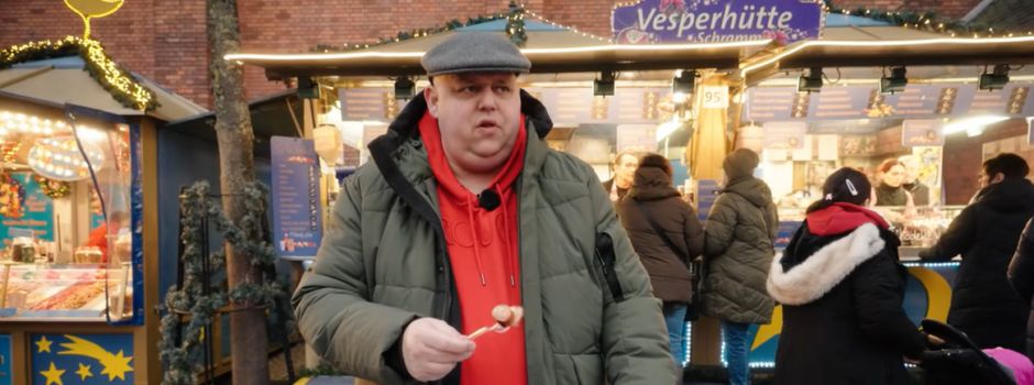 Youtube-Star testet Speisen auf dem Wiesbadener Sternschnuppenmarkt