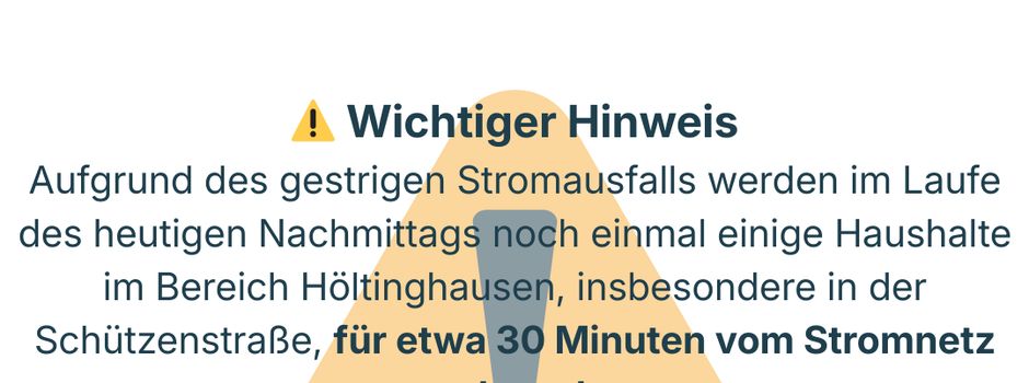 ⚡ Kurzzeitige Stromabschaltung