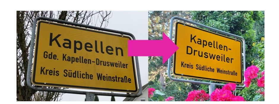 Die Schilder an den Ortseingängen wurden vereinheitlicht