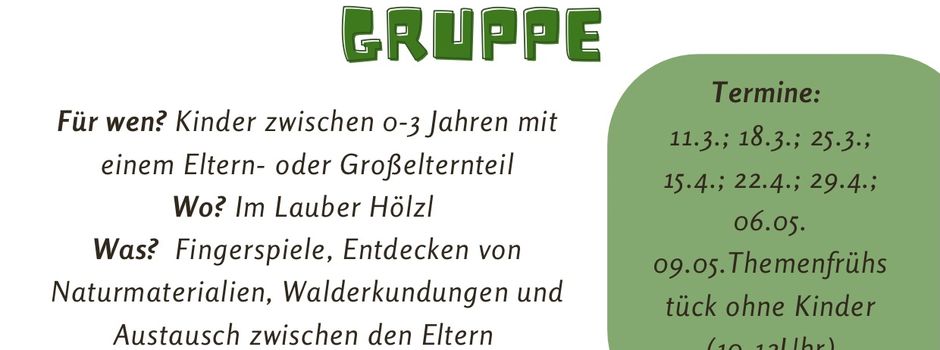Wald-Eltern-Kind-Gruppe startet am 11.03.2026 in Laub