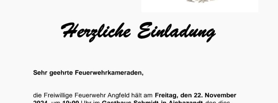 Kameradschaftsabend der Freiwilligen Feuerwehr Angfeld