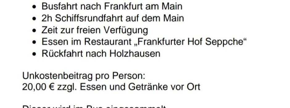 Ausflug für Senioren 