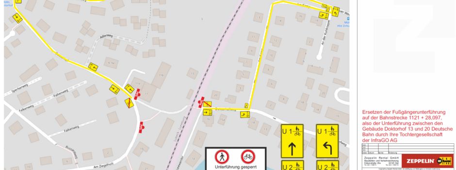 ab 05.10.2026: Vollsperrung Fußgängertunnel Doktorhof