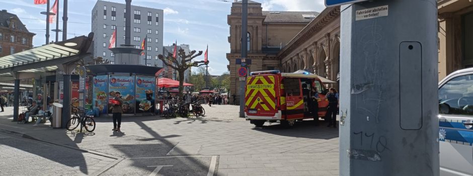 Feuerwehreinsatz am Mainzer Hauptbahnhof